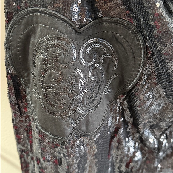 Apple Bottom Jeans Vintage 2000s Black Sequin Pull-On Pants Sz 3X - Picture 3 of 3